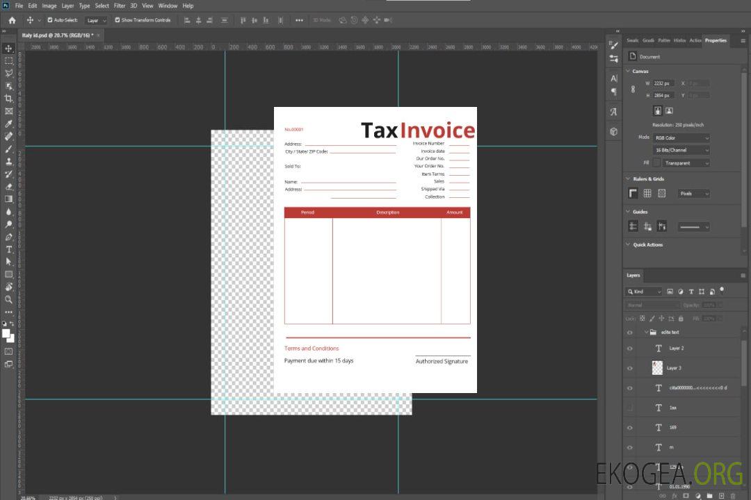 Modèle de facture de taxe commerciale template Modèle de facture de taxe commerciale template